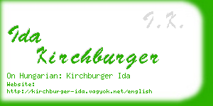 ida kirchburger business card